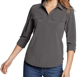 Eddie Bauer Women's Departure 2.0 Long-Sleeve Shirt Dark Gray